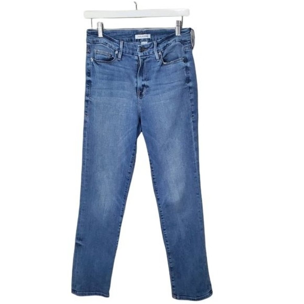 GOOD AMERICAN Jeans Good Straight High Rise Blue Denim Size 4/27